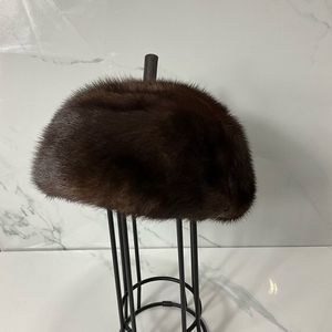 VINTAGE Marshall Field & Company Real Mink Fur Hat